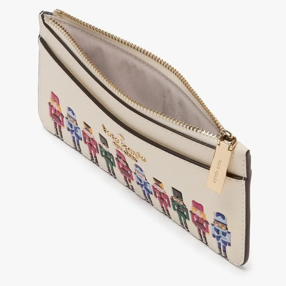 kate spade Oh What Fun! Nutcracker large slim cardholder NWT